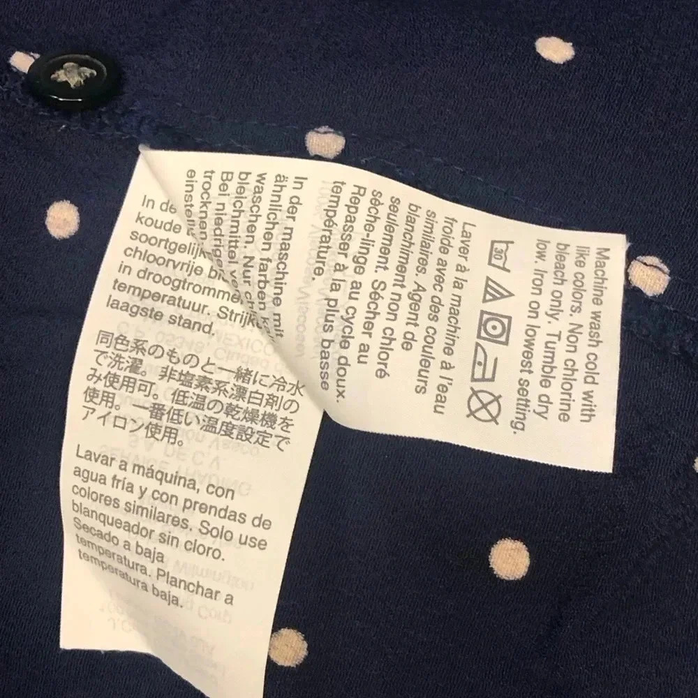 Madewell Boho Ruffle-strap Navy Polka Dot Button Down Sleeveless Sundres… - Picture 13 of 15